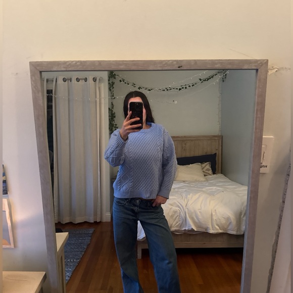 Aritzia Sunday Best Light Blue Cable Knit Sweater - Picture 4 of 5